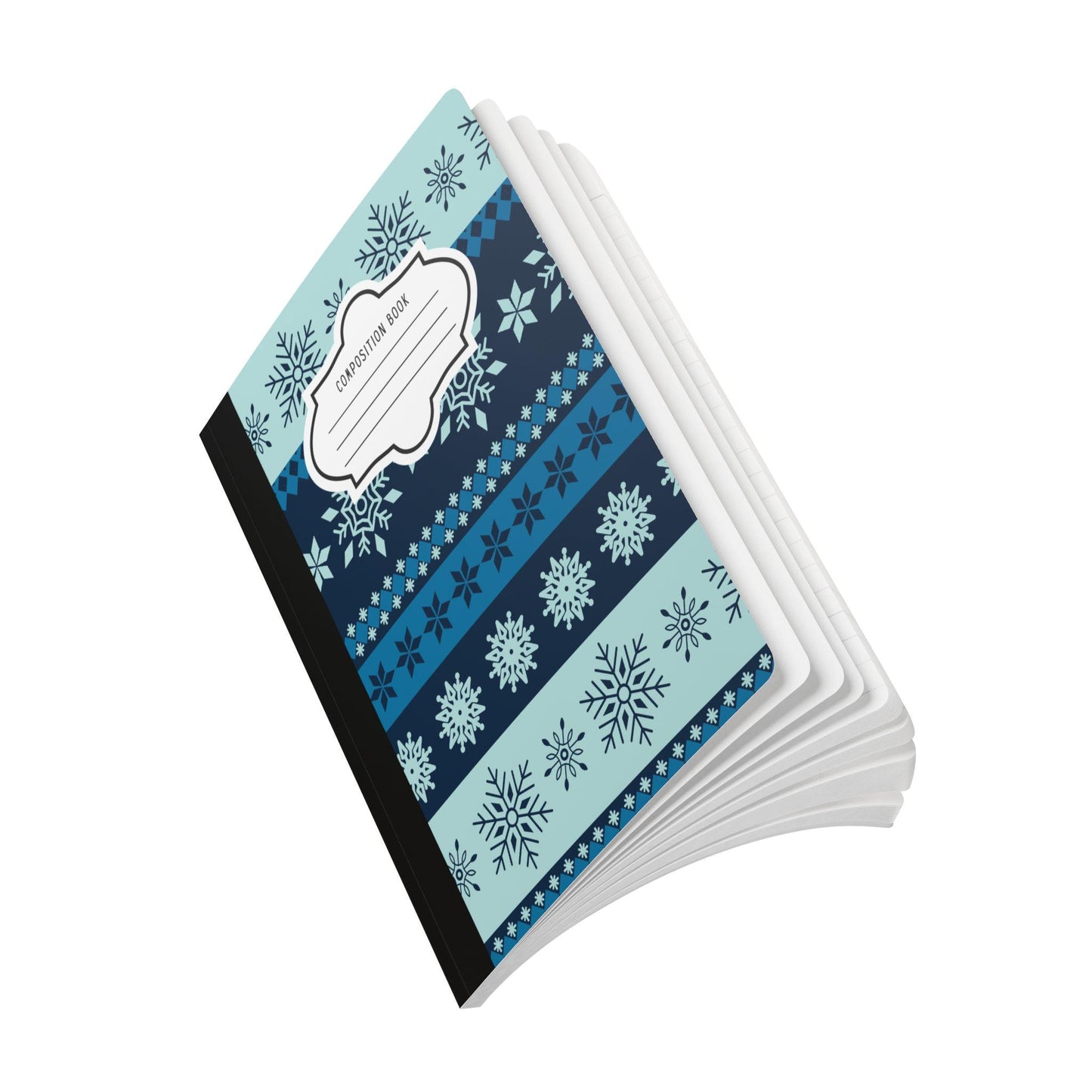 Striped Snowflake Composition Notebook | College Ruled Journal for School, Office, Writing