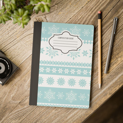 Mint Snowflake Composition Notebook | College Ruled Journal for School, Office, Writing