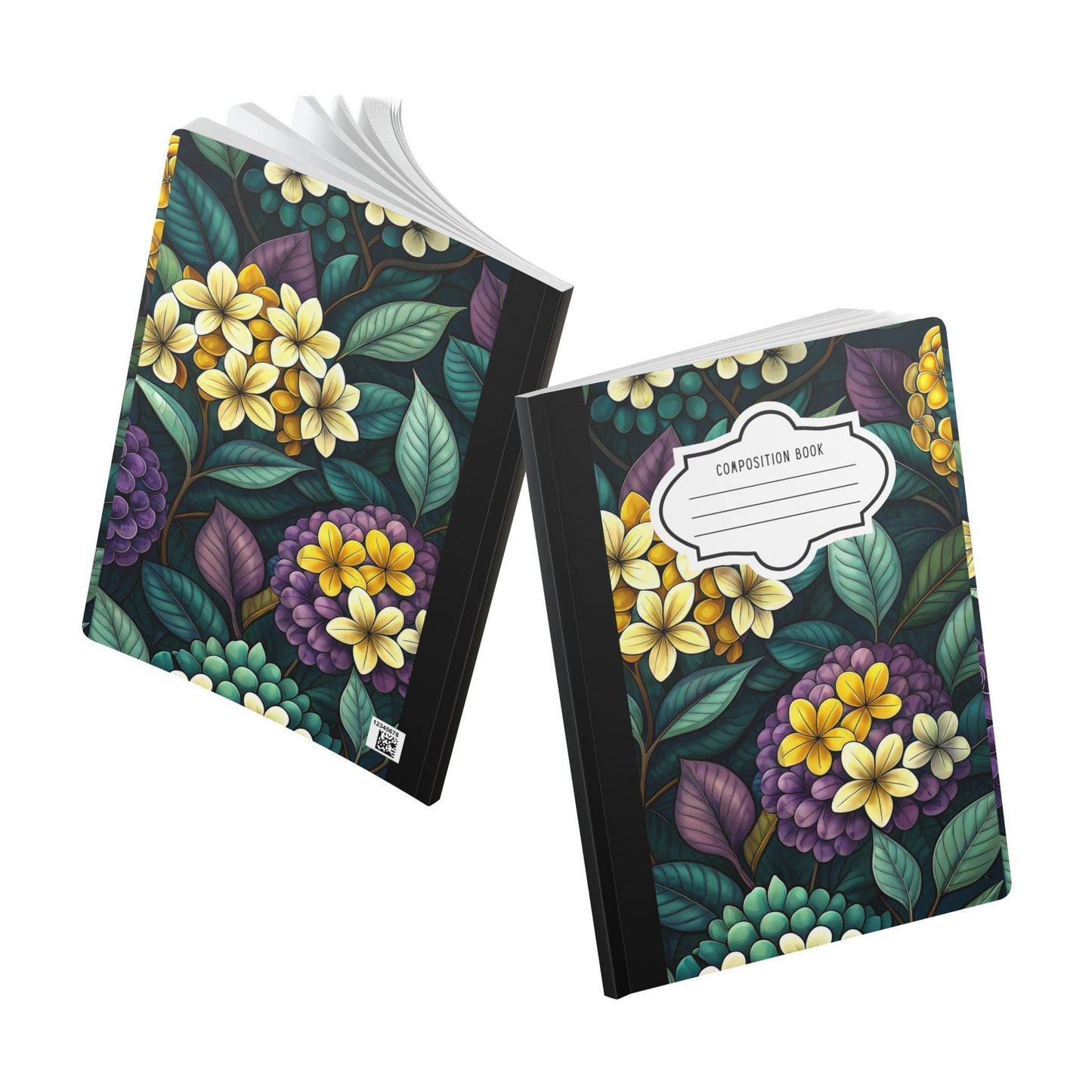 Floral Composition Notebook | Watercolor Hydrangea Garden Journal (College-Ruled)