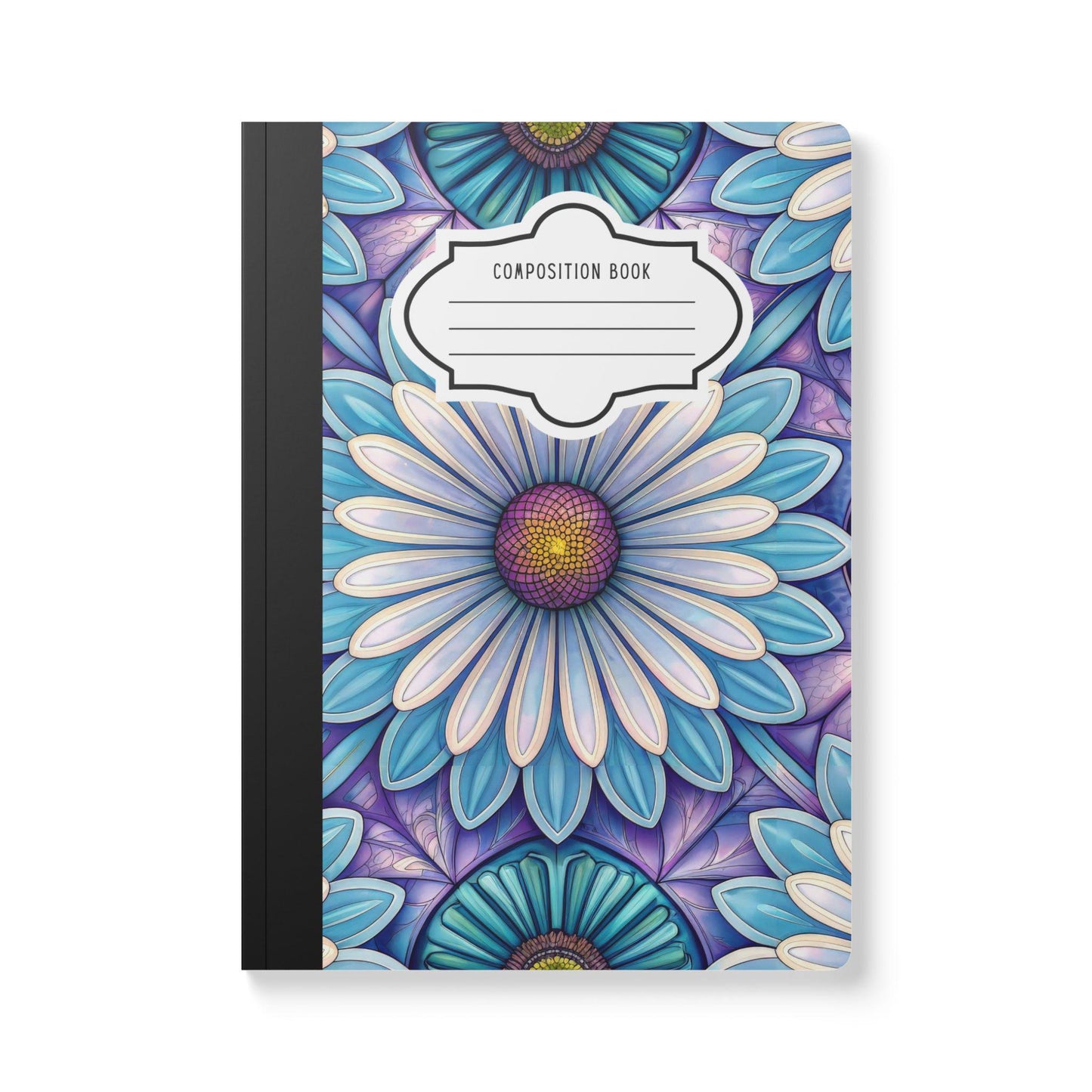 Blue Daisy Bloom Composition Notebook | Watercolor Floral Journal for School, Writing