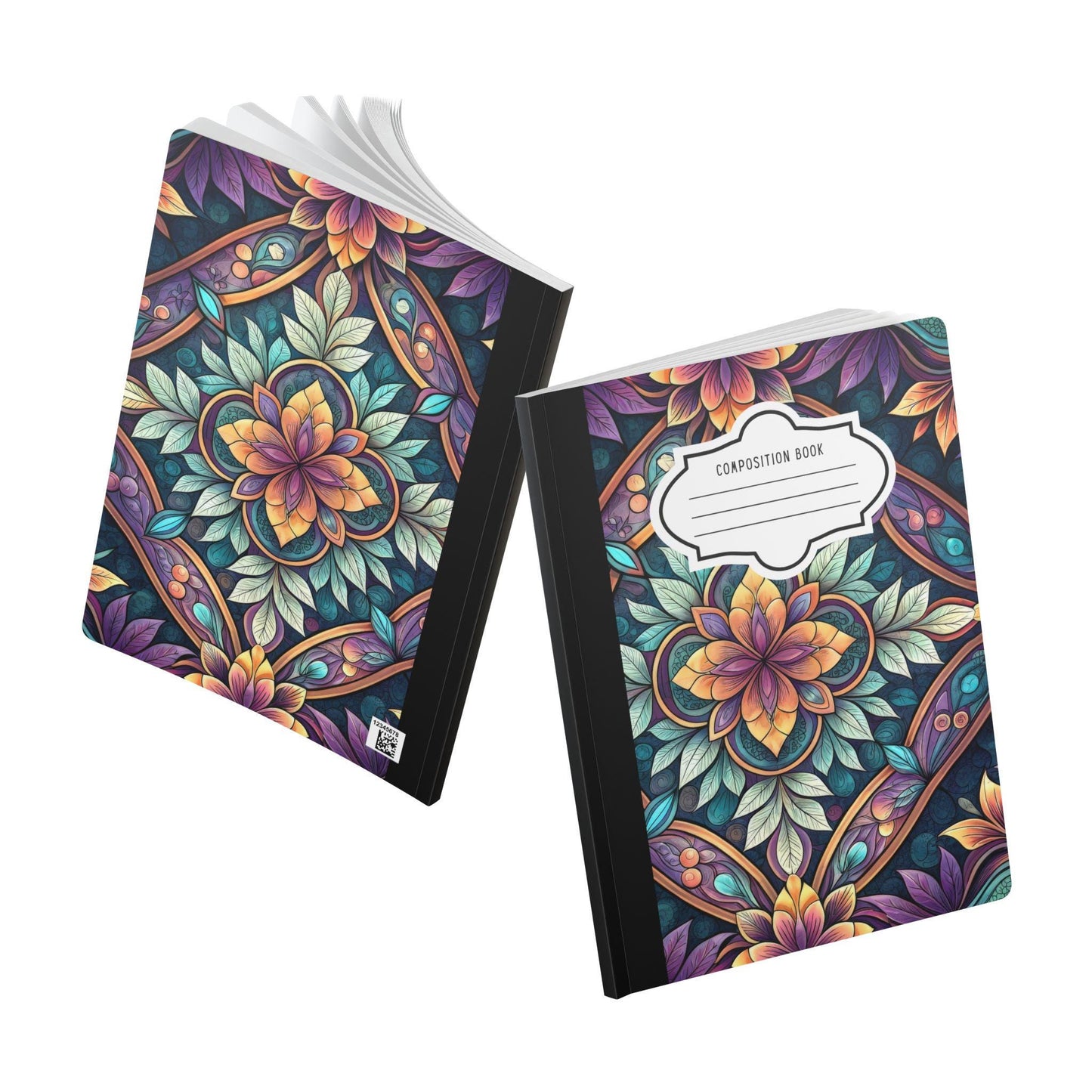 Ornate Mandala Garden Composition Notebook | Elegant Floral Journal (7.5x9.75 inches)