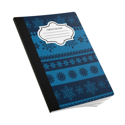 Deep Blue Snowflake Composition Notebook | College Ruled Journal for School, Office