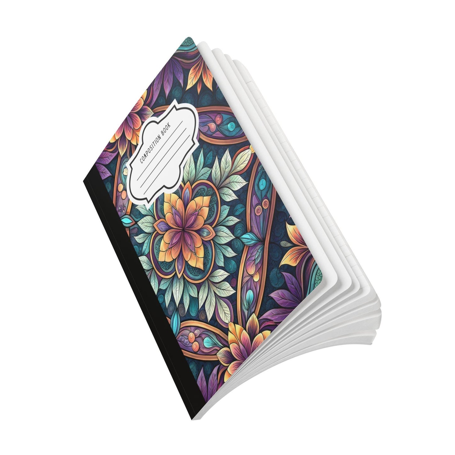 Ornate Mandala Garden Composition Notebook | Elegant Floral Journal (7.5x9.75 inches)