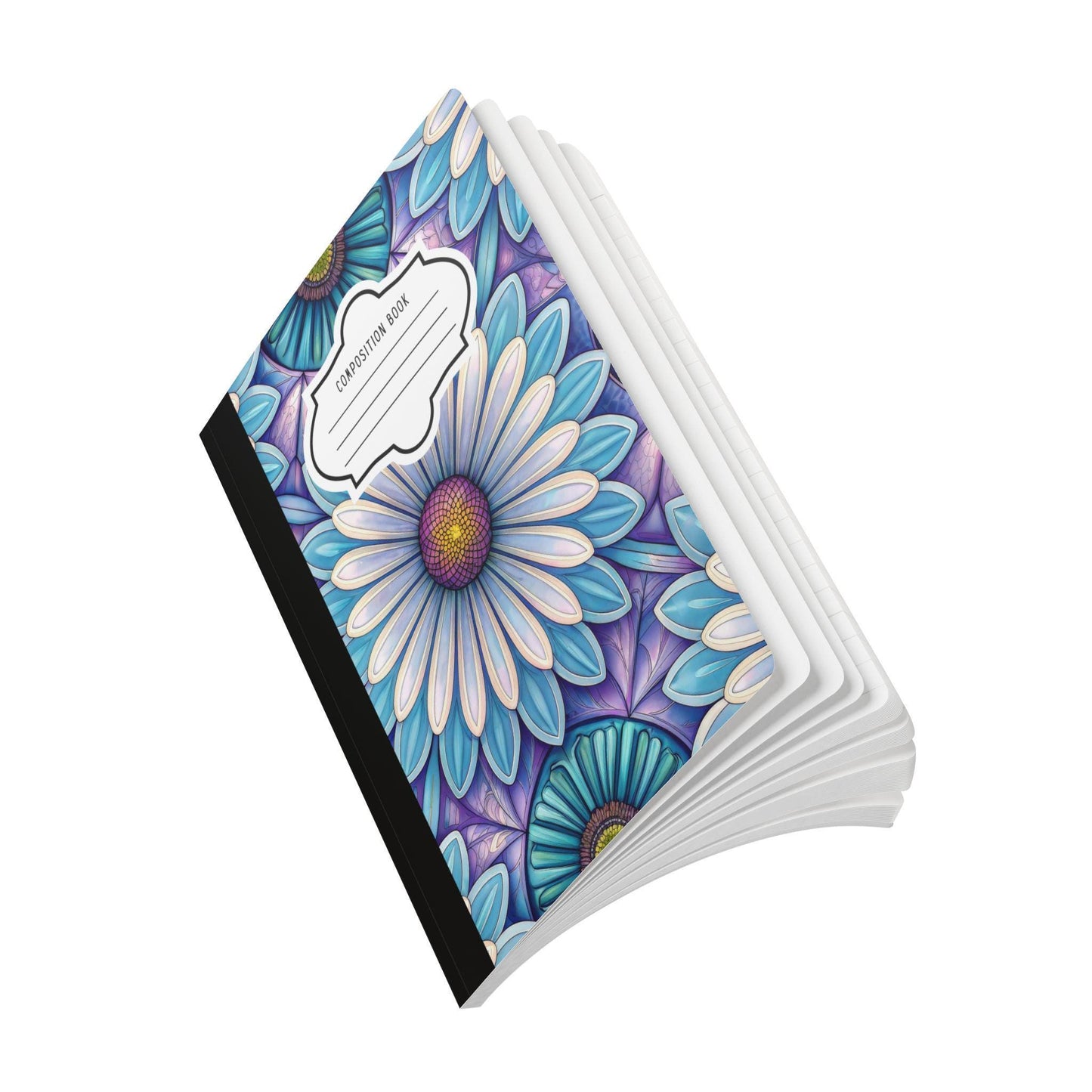 Blue Daisy Bloom Composition Notebook | Watercolor Floral Journal for School, Writing