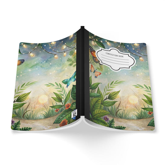 Butterfly Garden Composition Notebook | Floral Artwork Writing Journal College Ruled
