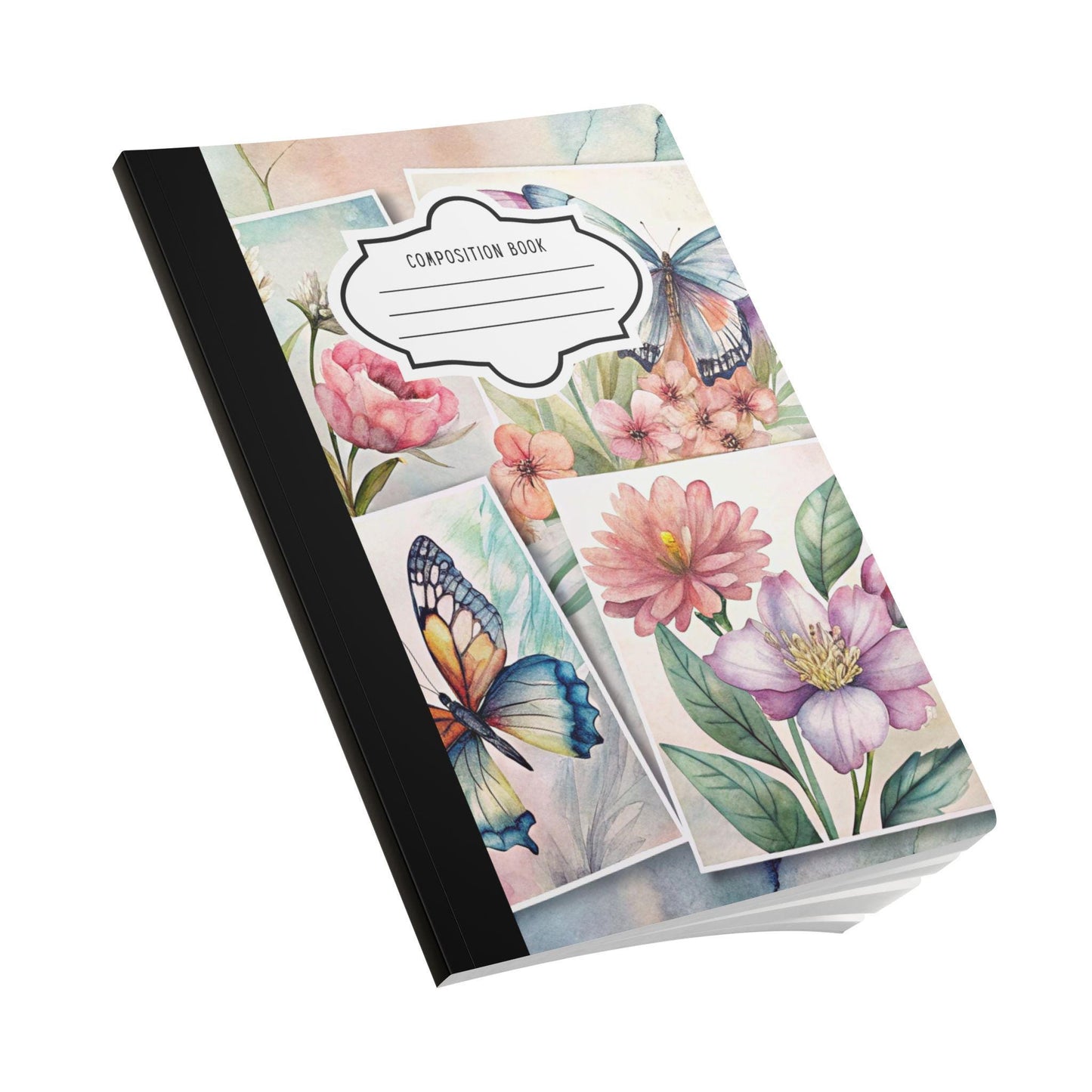 ColorFlow | Butterfly Collage Composition Notebook Floral Aesthetic Journal for Students Writers and Gifts