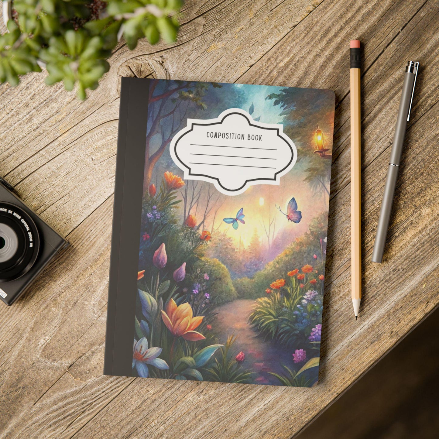 ColorFlow | Pastel Sky Butterfly Composition Notebook Watercolor Journal Aesthetic Writing Book for School or Office