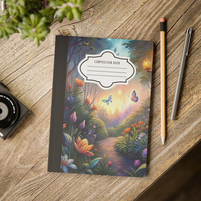 ColorFlow | Pastel Sky Butterfly Composition Notebook Watercolor Journal Aesthetic Writing Book for School or Office
