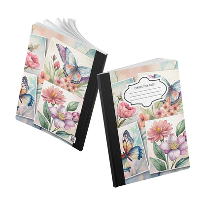 ColorFlow | Butterfly Collage Composition Notebook Floral Aesthetic Journal for Students Writers and Gifts