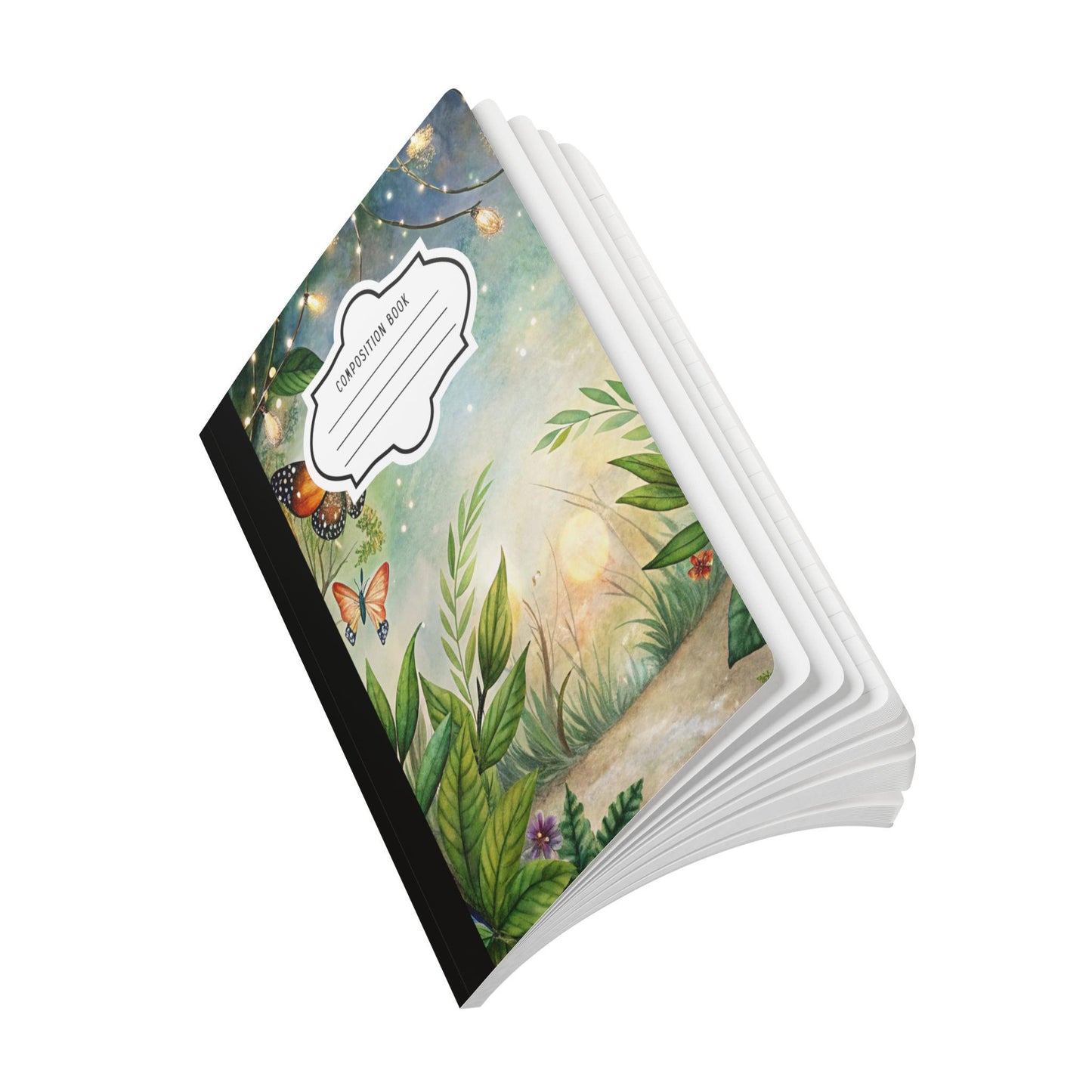 Butterfly Garden Composition Notebook | Floral Artwork Writing Journal College Ruled