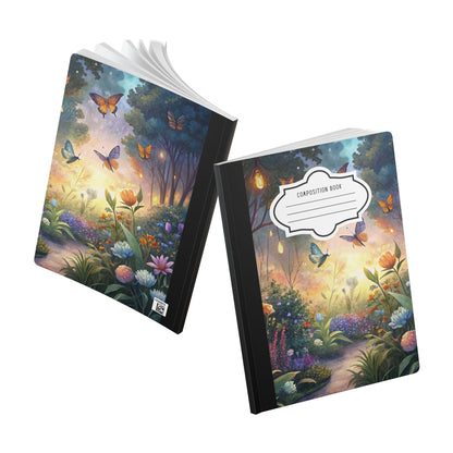 Enchanted Butterfly Composition Notebook | Magical Garden Journal, Watercolor Art Book