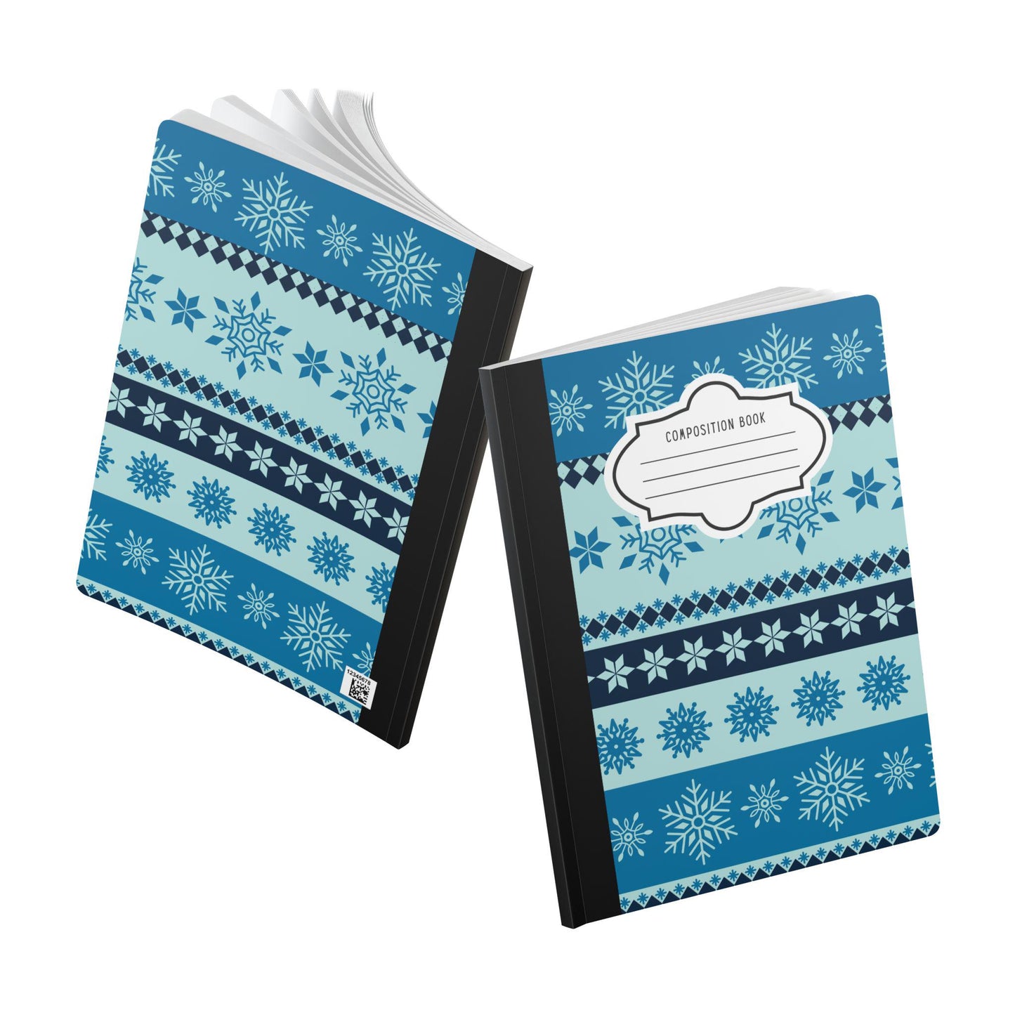 Light Blue Snowflake Composition Notebook | College Ruled Journal for School, Office Writing