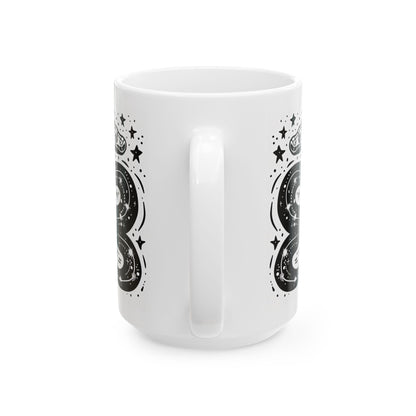 Celestial Serpent Ceramic Mug | Cosmic Astrology Coffee Cup (15 oz)