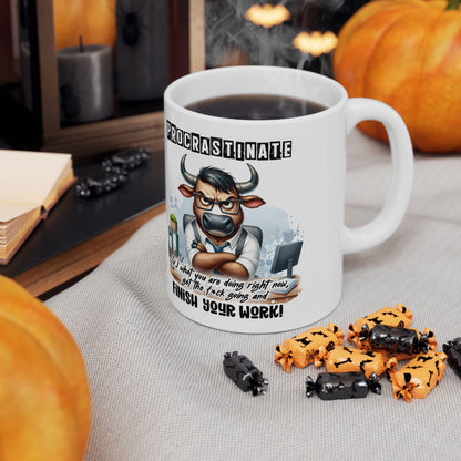Funny Office Mug | Procrastinate Finish Work Coffee Cup