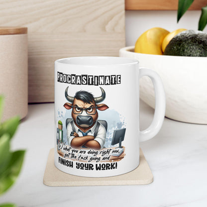 Funny Office Mug | Procrastinate Finish Work Coffee Cup