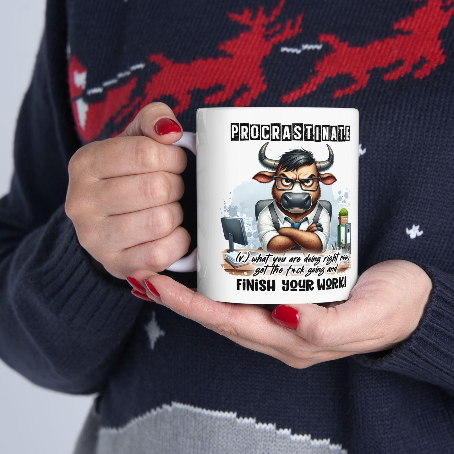 Funny Office Mug | Procrastinate Finish Work Coffee Cup