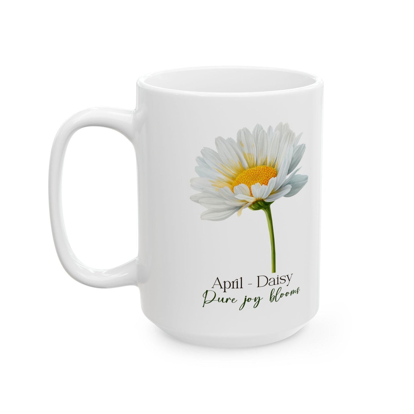 April Daisy Mug | Pure Joy Blooms Floral Coffee Cup | Spring Nature Drinkware