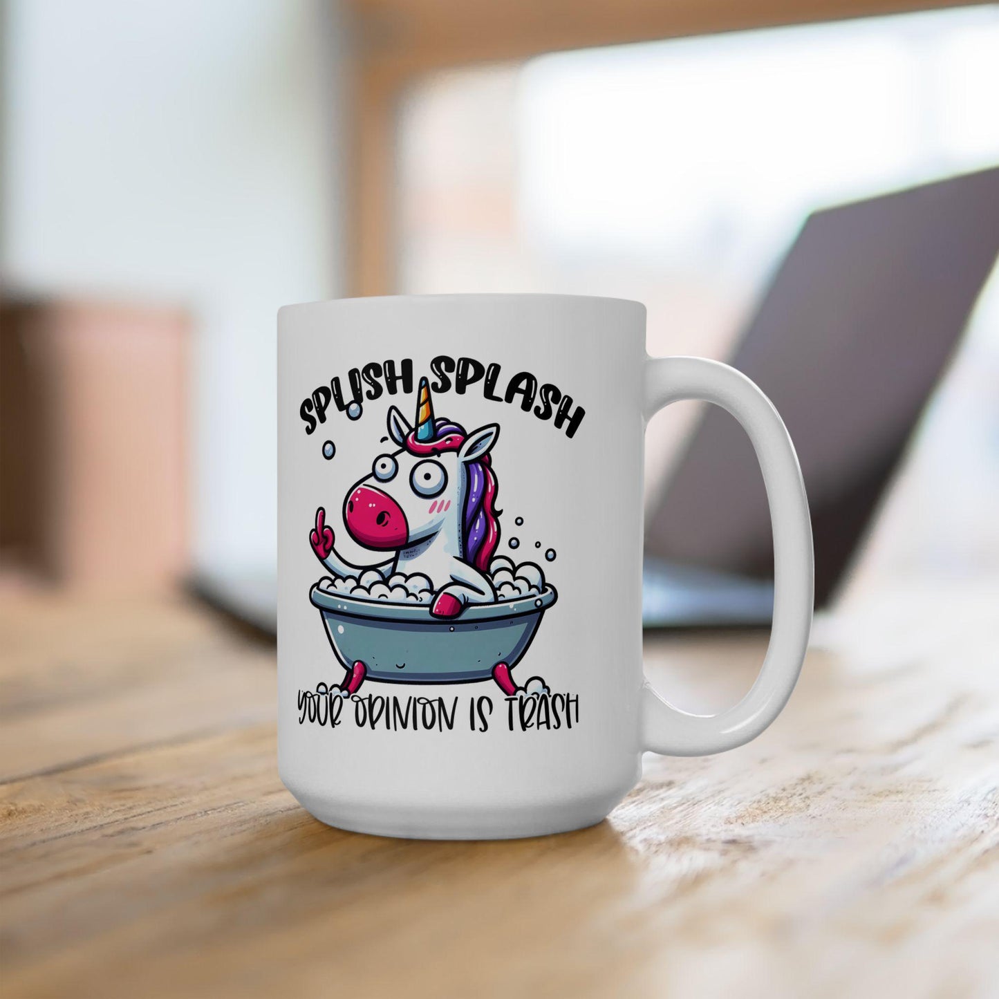 Funny Unicorn Mug | Sarcastic Coffee Cup, 15oz Ceramic (Dishwasher Safe)