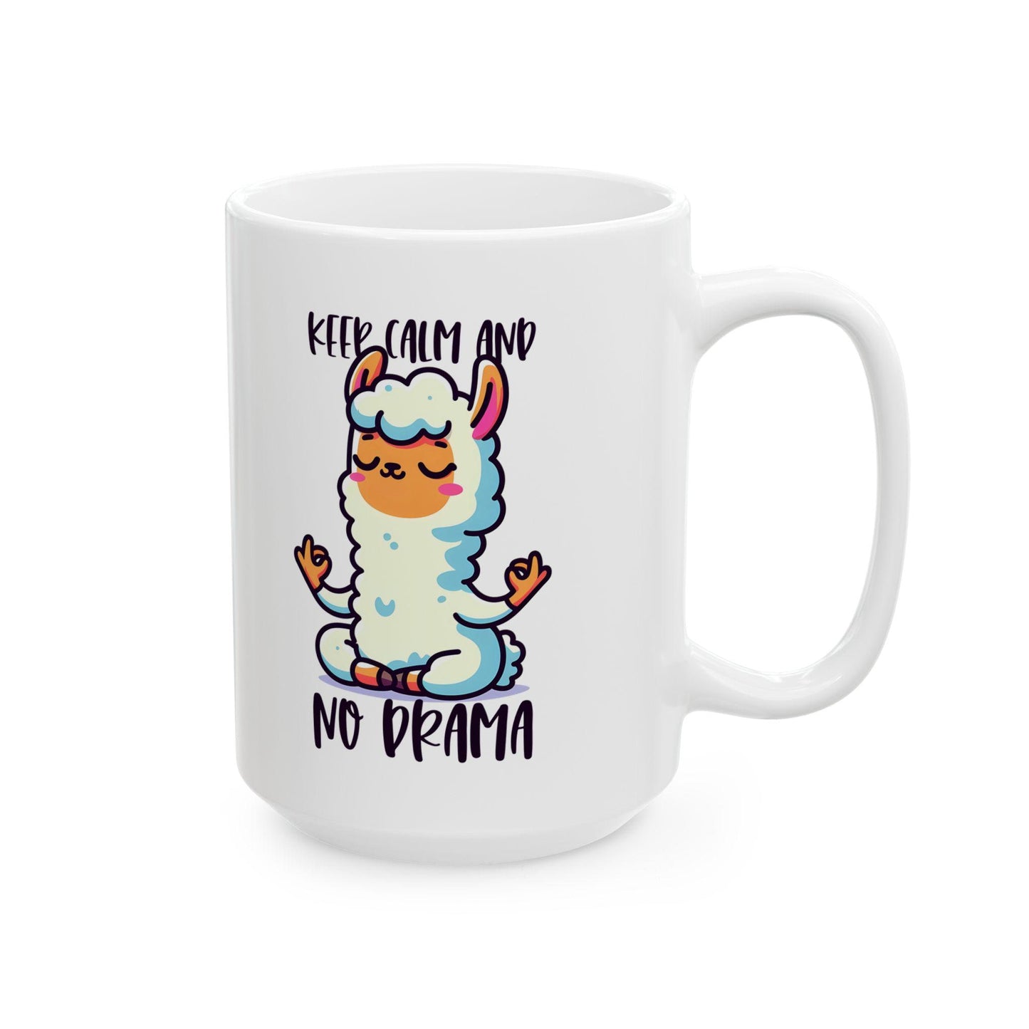 Funny Llama Mug | Meditating Llama, Zen Coffee Cup, 15oz Ceramic (Dishwasher Safe)