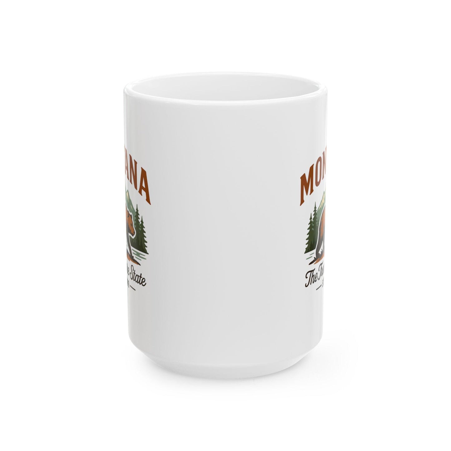 Montana Bear Mountain Ceramic Mug | 15oz Coffee Cup | Adventure Gift