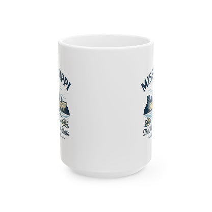 Mississippi Magnolia State Ceramic Mug | 15oz Coffee Cup with State Bird Design