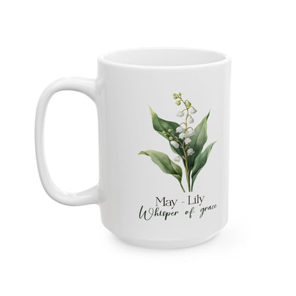 May Lily of the Valley Mug | Floral Botanical Coffee Cup (15oz)