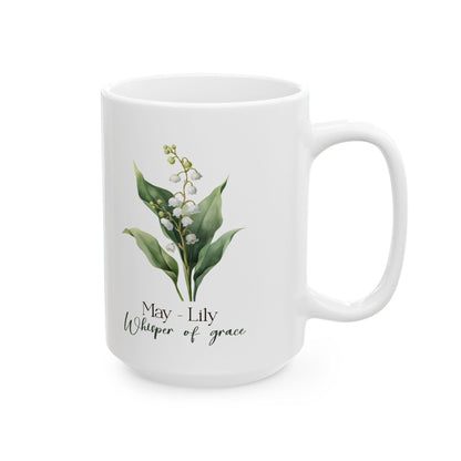 May Lily of the Valley Mug | Floral Botanical Coffee Cup (15oz)