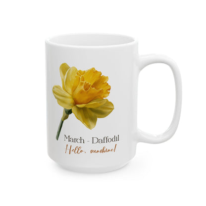 March Daffodil Mug | Yellow Floral Spring Botanical Coffee Cup