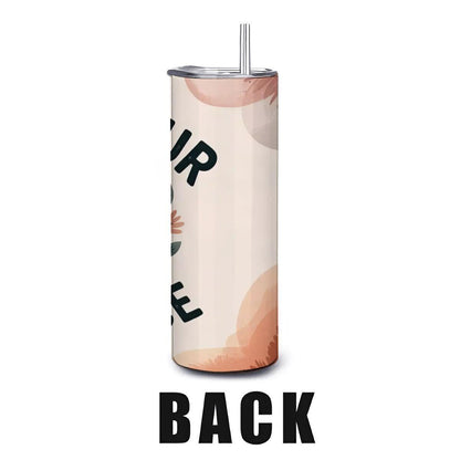 20oz Straight Stainless Steel Tumbler with Straw（Made in USA)