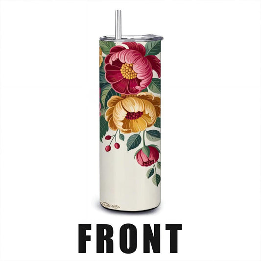 20oz Straight Stainless Steel Tumbler with Straw（Made in USA)