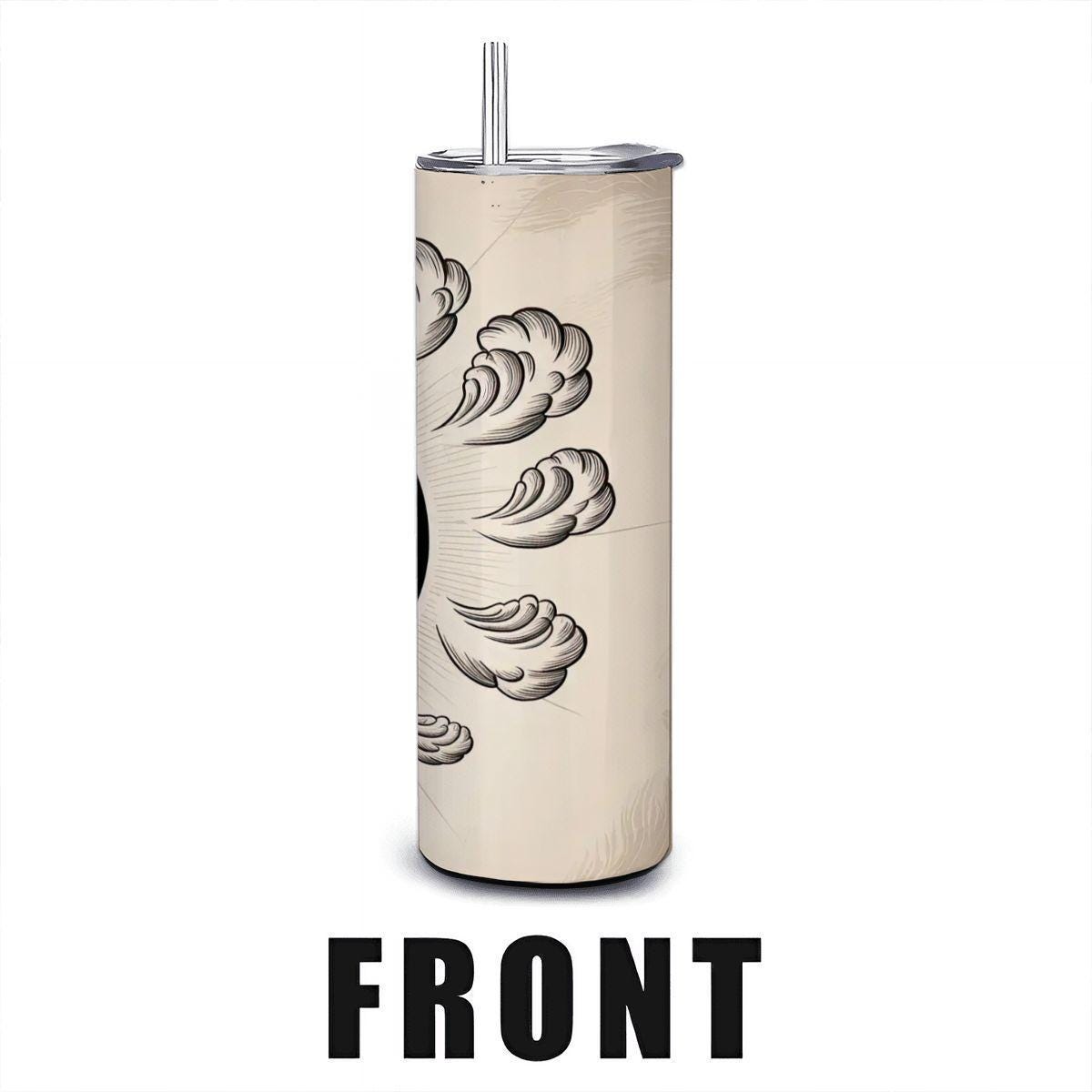20oz Straight Stainless Steel Tumbler with Straw（Made in USA)
