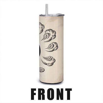 20oz Straight Stainless Steel Tumbler with Straw（Made in USA)