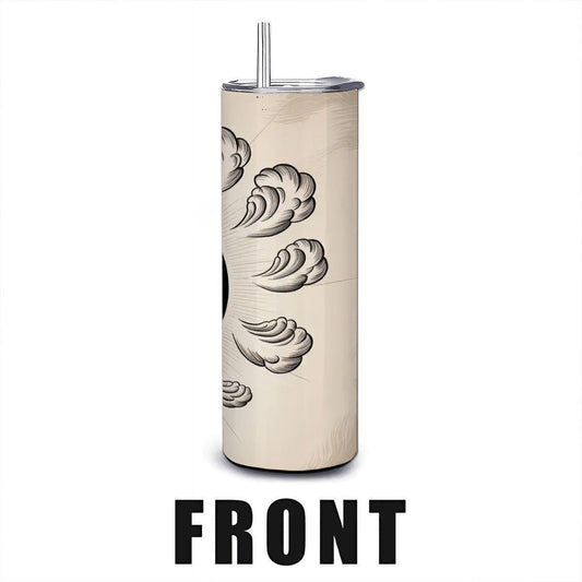 20oz Straight Stainless Steel Tumbler with Straw（Made in USA)