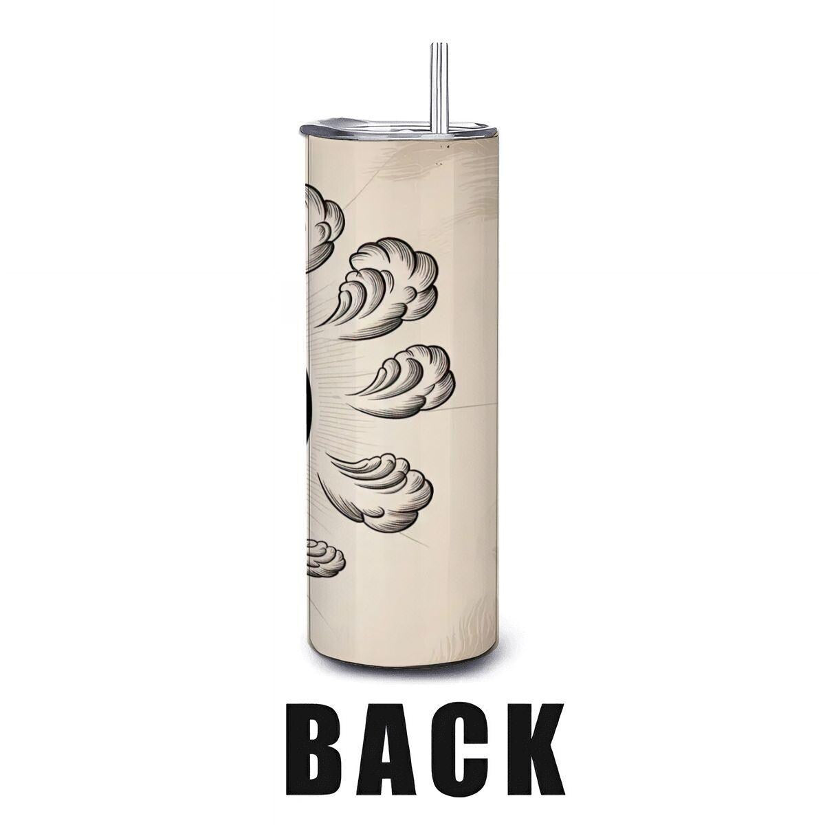 20oz Straight Stainless Steel Tumbler with Straw（Made in USA)